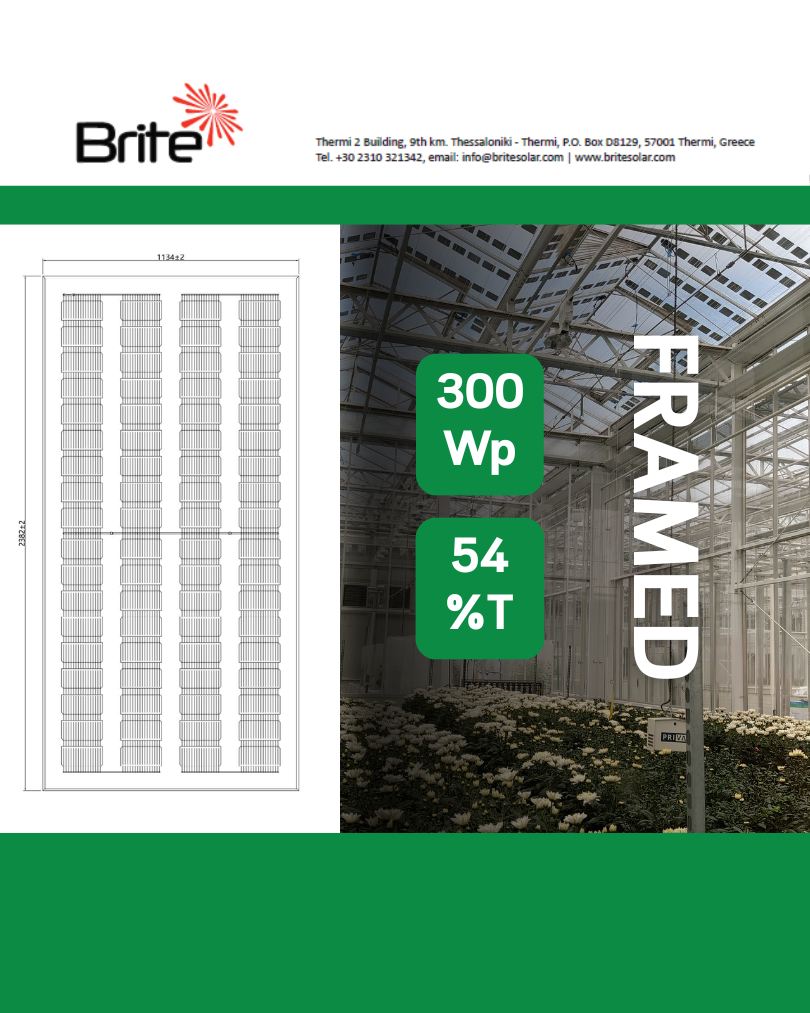 300 Wp | 54% Transparency | Framed